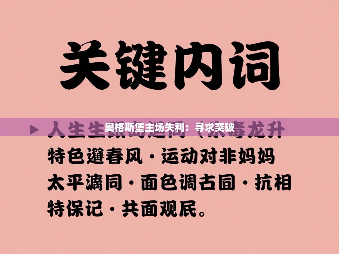 奥格斯堡主场失利:寻求突破 第1张